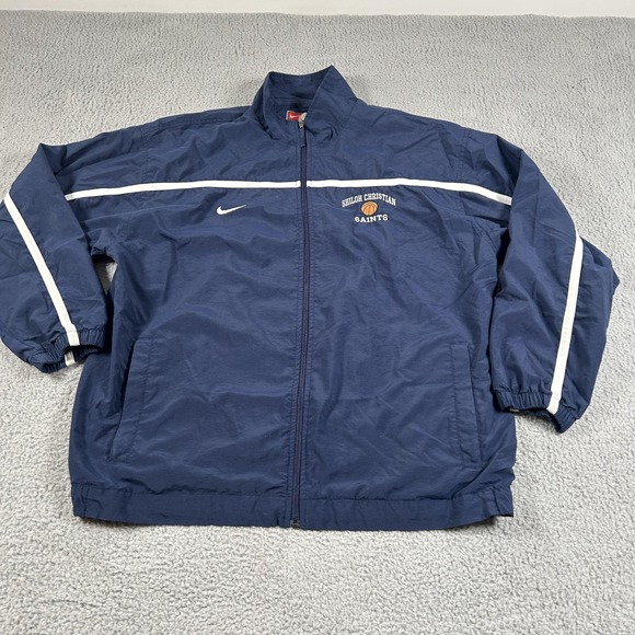 Nike Other - Vintage Shiloh Christian Saints Jacket Mens XL Blue Basketball Nike Windbreaker